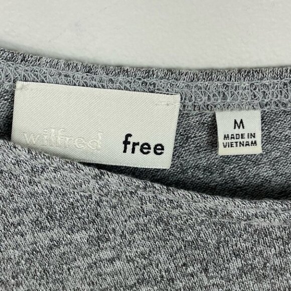 Aritzia Wilfred Free Brinkley Dress Grey Reposa Size Medium Jersey Stretch Mini - Picture 4 of 11
